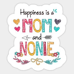 Happiness Is A Mom And Nonnie Wildflower Happy Mother's Day Sticker